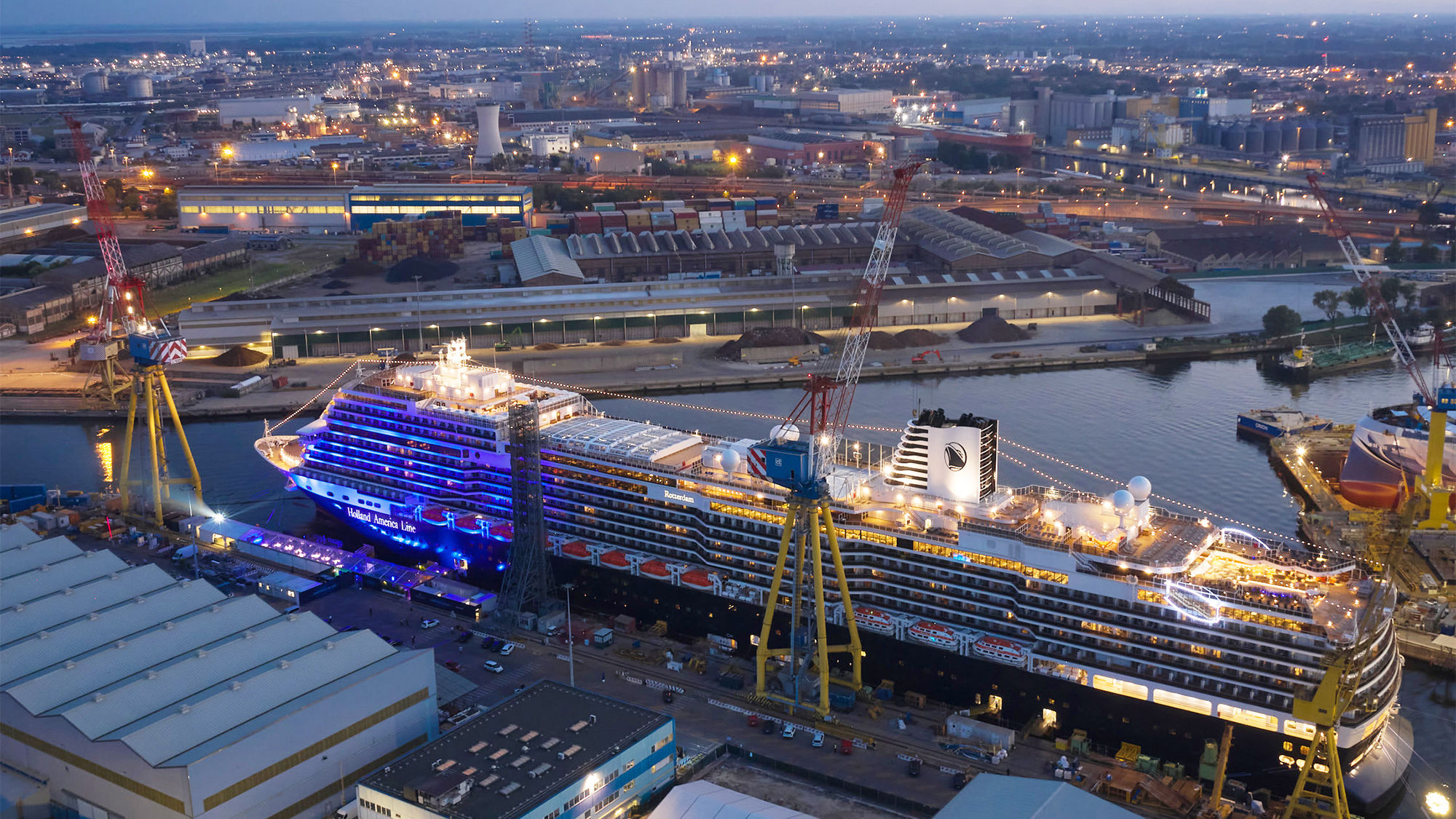 The Rotterdam in the Fincantieri Marghera Shipyard in Italy.
