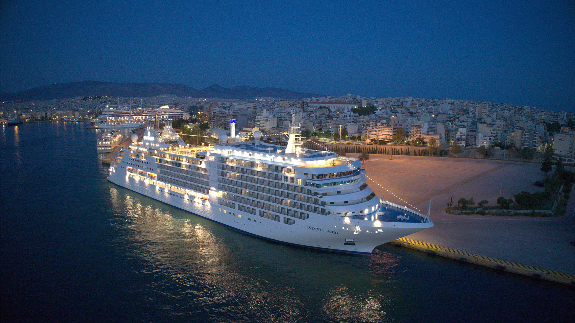 The Silver Moon in port in Piraeus, Greece.