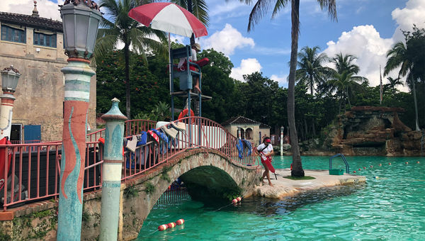 A bridge at the Venetian Pool in Coral Gables is reminscent of those found in Venice. A bridge at the Venetian Pool in Coral Gables is reminscent of those found in Venice.