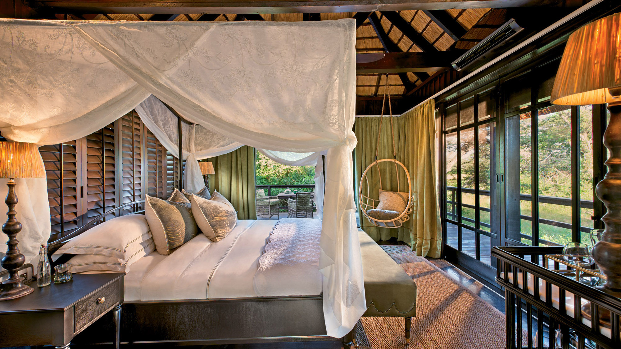 A guest suite at AndBeyond's Phinda Vlei Lodge in KwaZulu Natal, South Africa.
