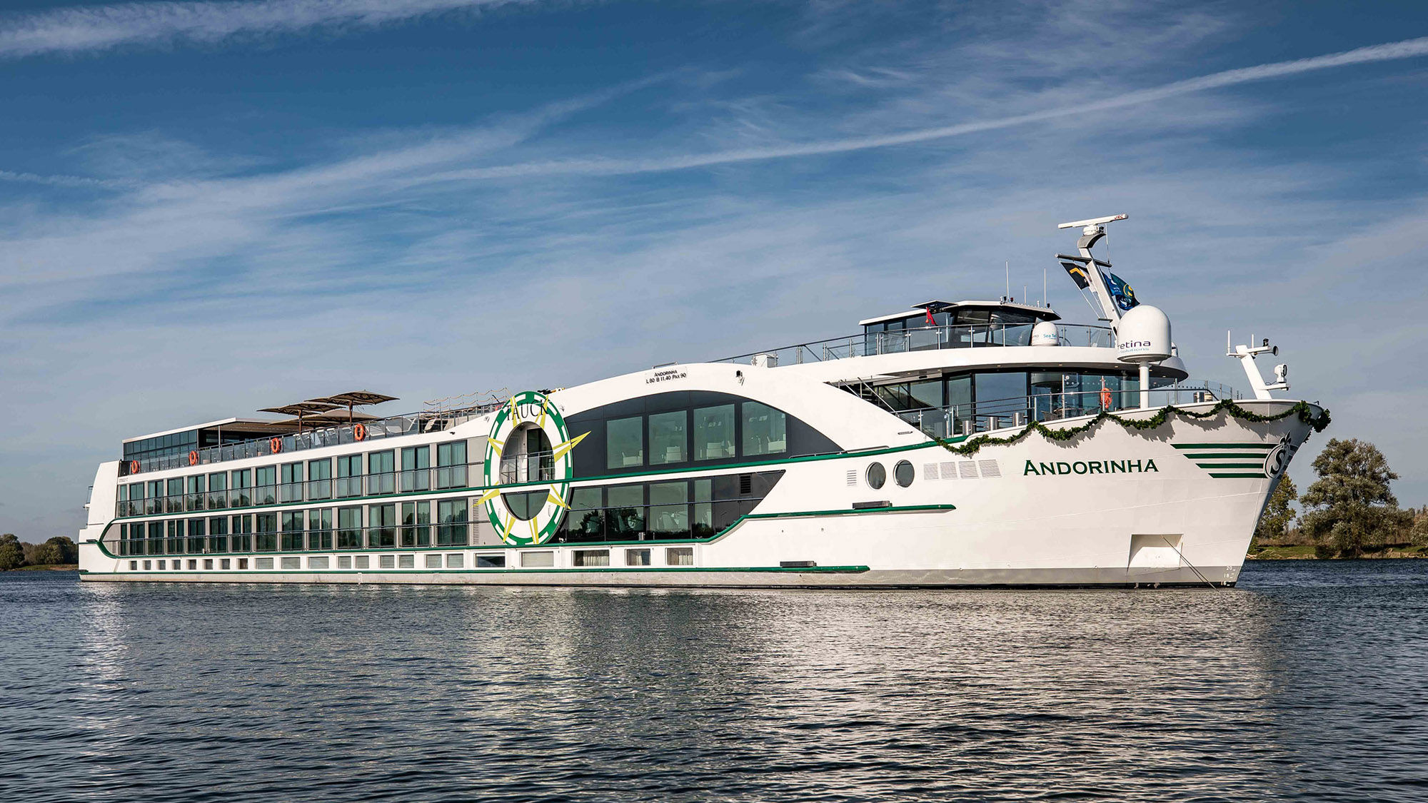 The Andorinha river cruise ship was scheduled to be officially named Saturday by two godmothers: Tauck's chief culture officer Sharyn Cannon and president Jennifer Tombaugh.