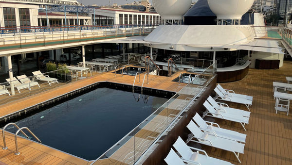 The World Navigator's pool deck.