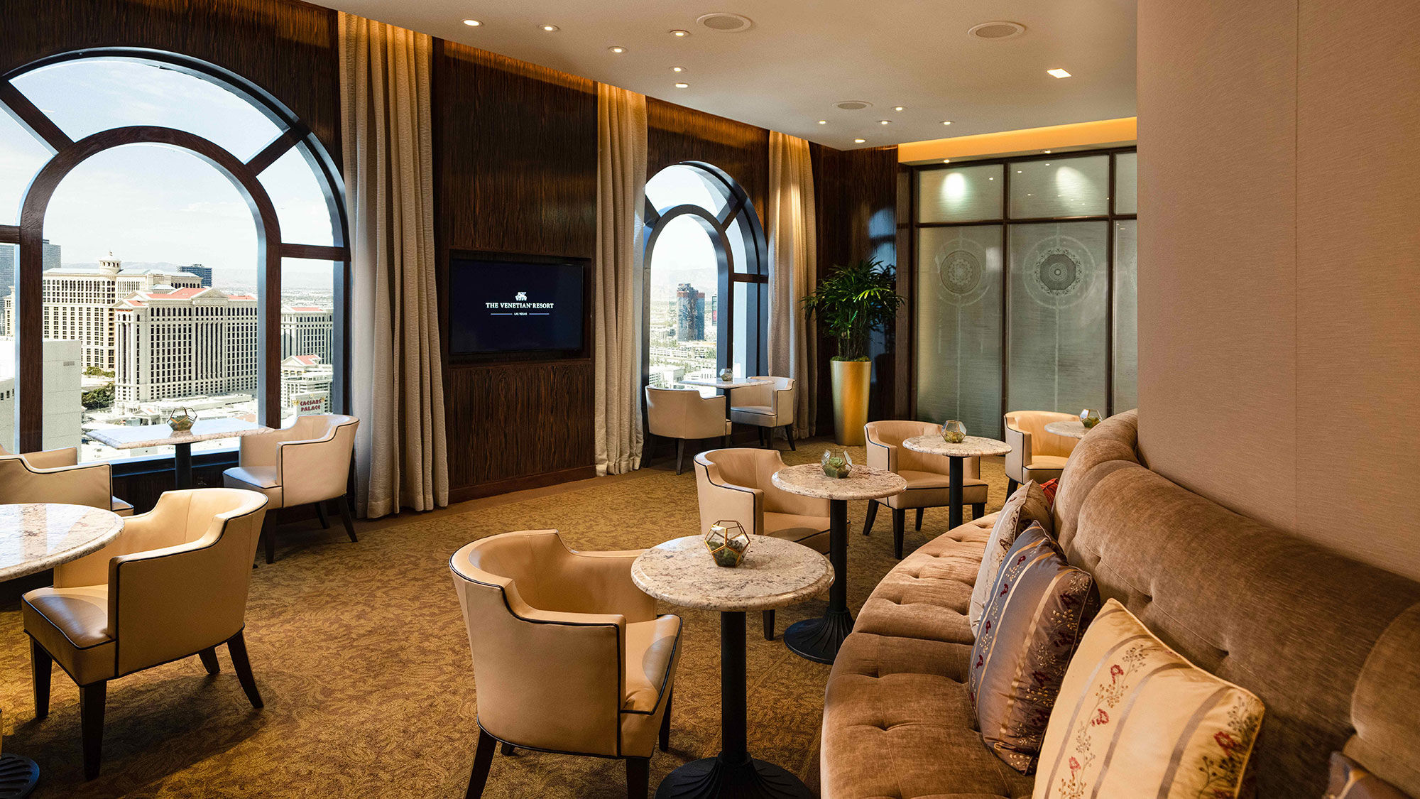 The Prestige Club Lounge, on the 36th floor of the Venetian tower, opened on Aug. 4.