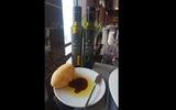 All tables are set for lunch with Atlas brand olive oil and balsamic vinegar to go with the beautiful bread selections.