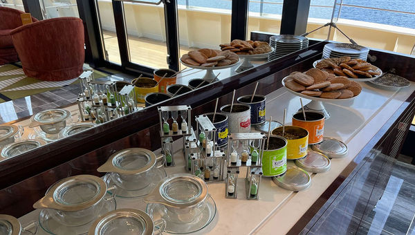 The Dome observation lounge is the spot for afternoon tea at 4 p.m. The Dome observation lounge is the spot for afternoon tea at 4 p.m.