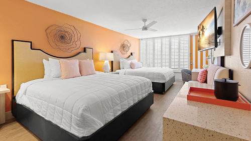 A standard guestroom at the Bellwether Beach Resort. A standard guestroom at the Bellwether Beach Resort.