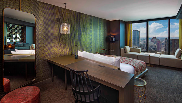 A Spectacular King room at the W Philadelphia.
