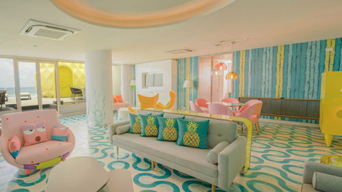 "SpongeBob SquarePants" decor abounds in the resort's Pineapple Suite. "SpongeBob SquarePants" decor abounds in the resort's Pineapple Suite.