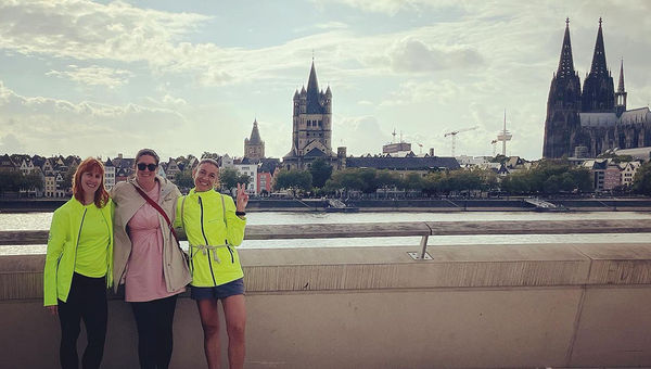 Brittany Chrusciel with local guides on a tour in Cologne. Brittany Chrusciel with local guides on a tour in Cologne.