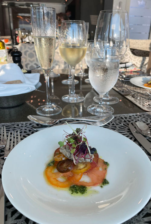 Wait staff kept glasses filled on the AmaLucia. Wait staff kept glasses filled on the AmaLucia.