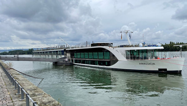 The AmaLucia docked in Mainz, Germany. The AmaLucia docked in Mainz, Germany.