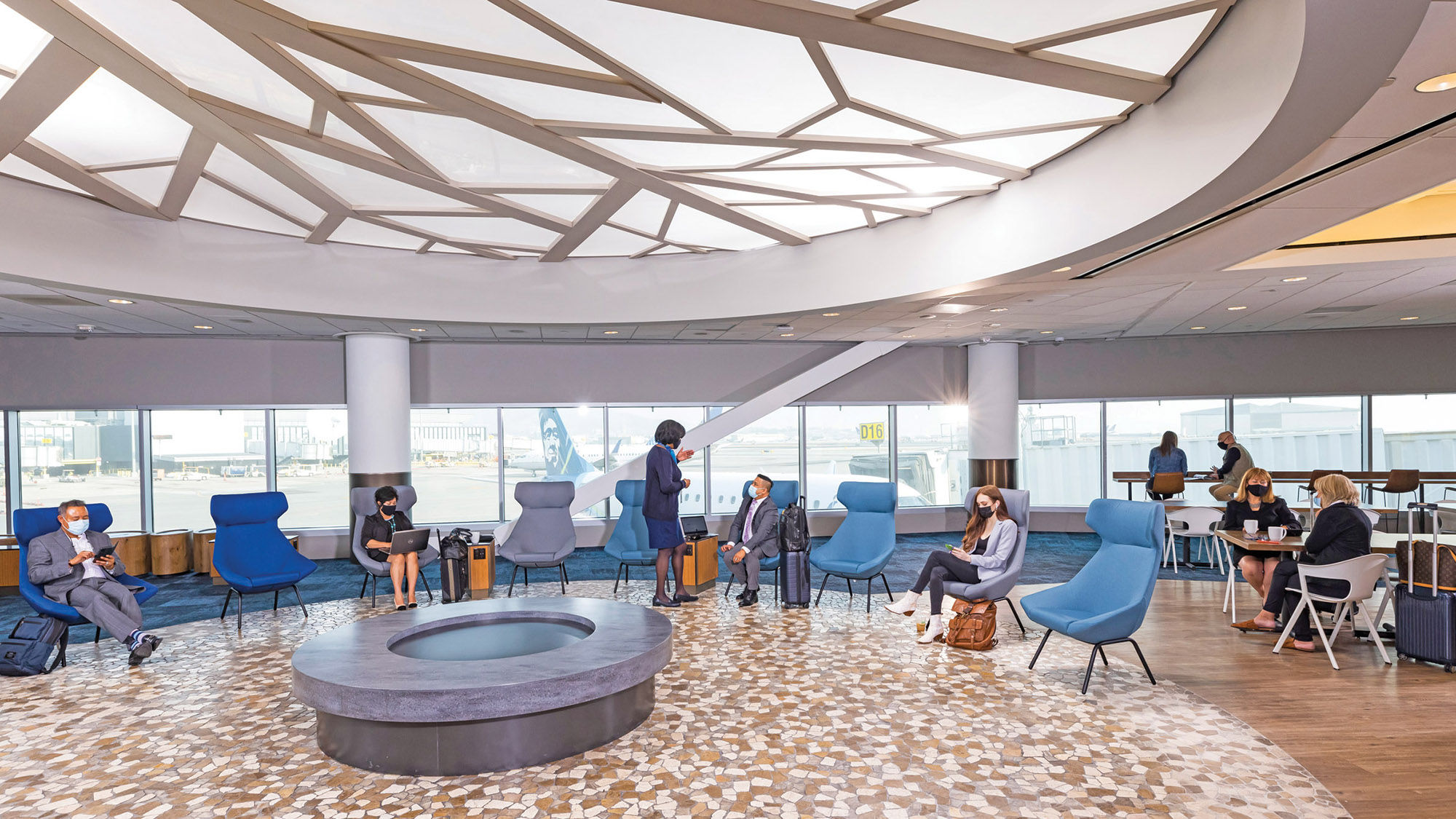The Alaska Lounge SFO features San Francisco-themed décor and food.