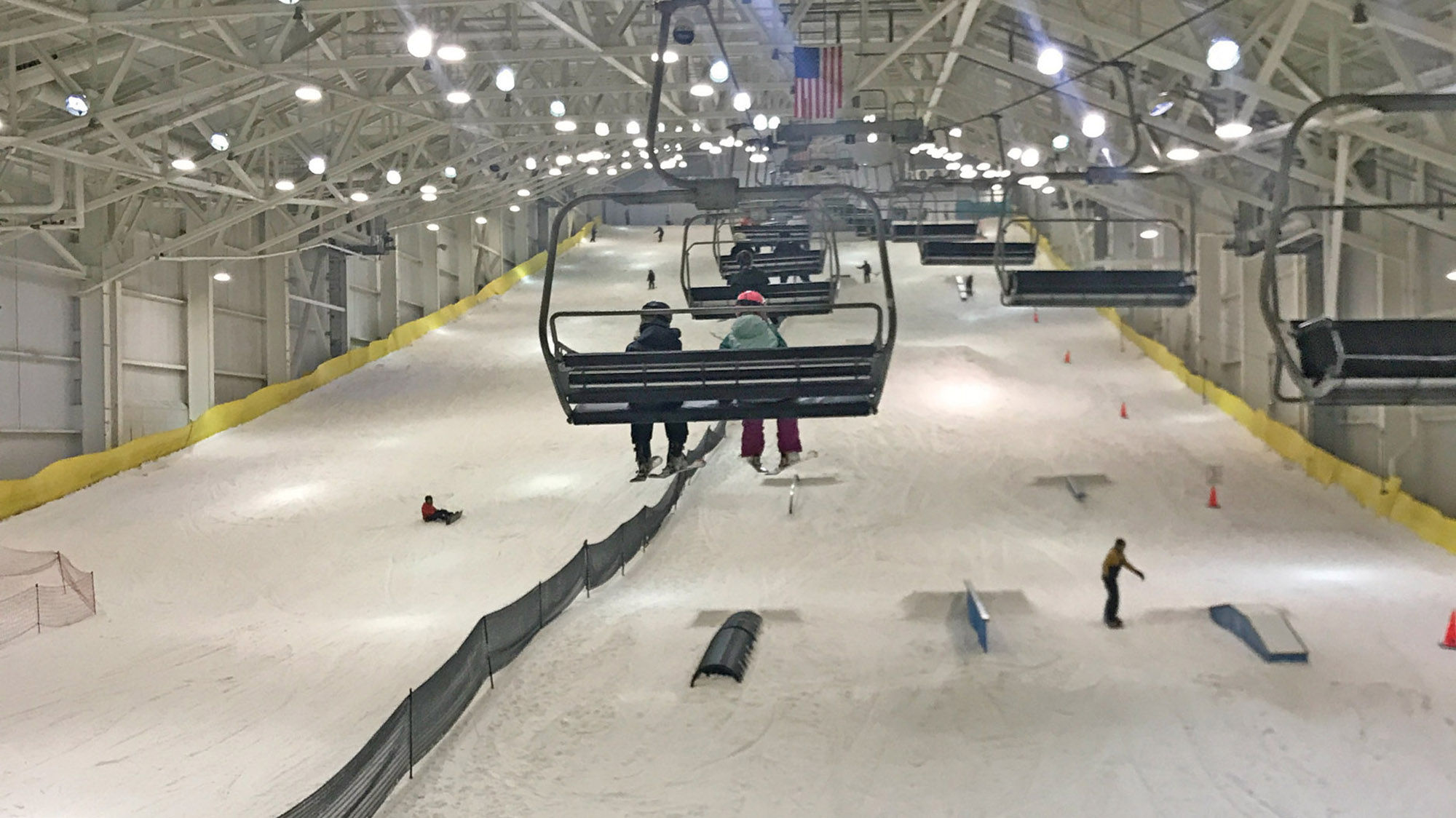 A quad chairlift at the Big Snow ski facility at the American Dream mall in New Jersey.