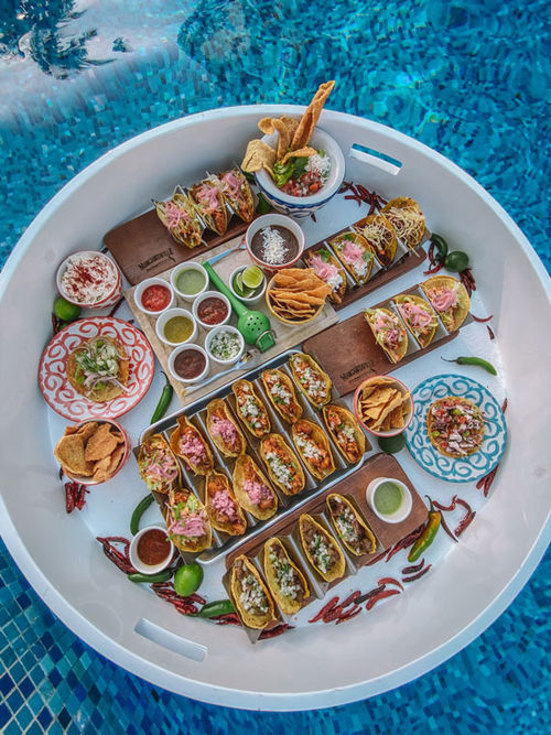 The floating taco bar will be a pool feature at the Cap Cana resort. The floating taco bar will be a pool feature at the Cap Cana resort.