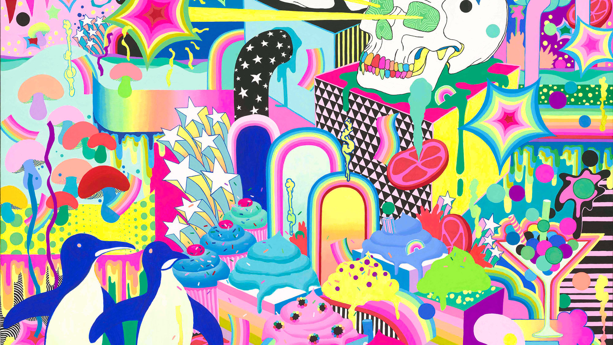 "Psycho Pop Party" by Adehla Lee is one of the pieces of Spiegelworld artwork that will be displayed at Superfrico.