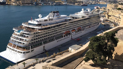 The Viking Venus, which debuted in May and is the newest ocean ship in Viking's fleet, docked in Valletta.
