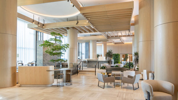 The lobby at the Fairmont Century Plaza. The lobby at the Fairmont Century Plaza.