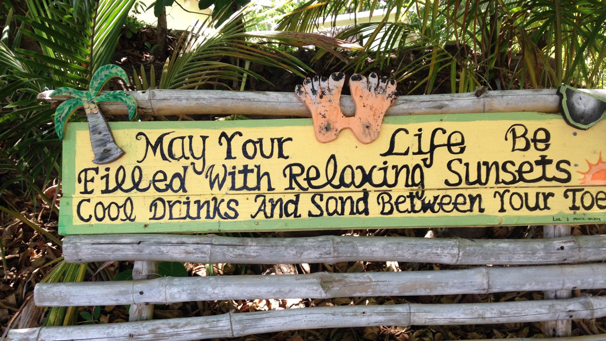 A sign with a welcoming message in Montserrat.