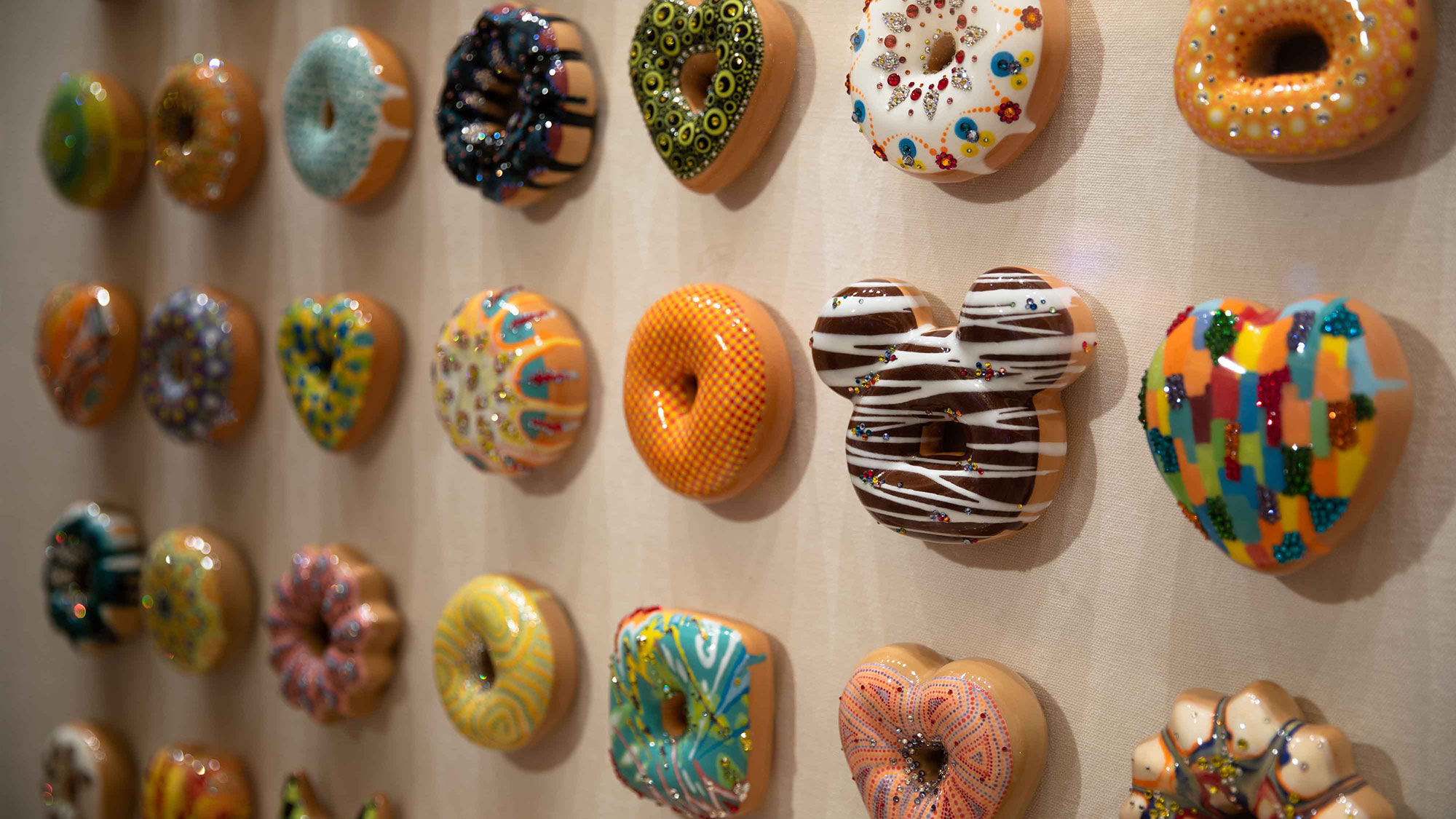 "Donuts," by South Korean ceramicist Jaeyong Kim, is among the unusual pieces of art that can  be found throughout Resorts World Las Vegas.