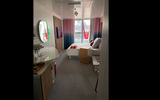 A cabin aboard the Scarlet Lady.