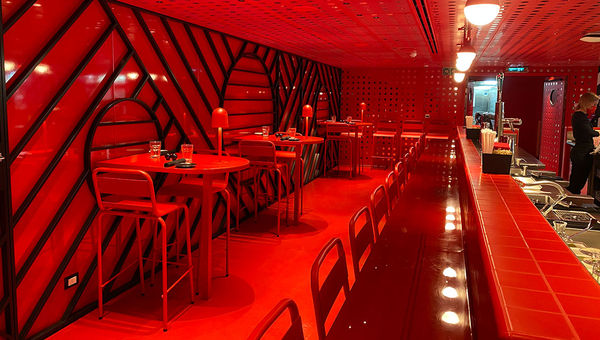 The aptly named Red Bar in the Razzle Dazzle restaurant. The aptly named Red Bar in the Razzle Dazzle restaurant.
