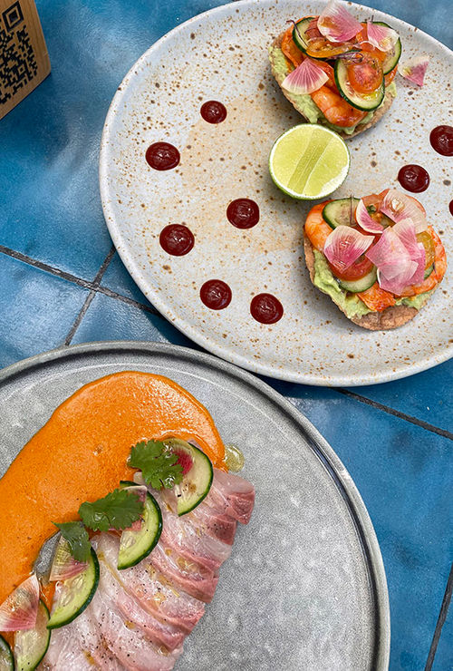 The tiradito and tostadas are popular menu items for lunch and dinner at Acre.