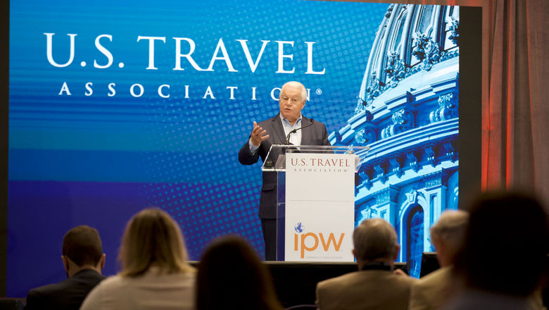 U.S. Travel Association CEO Roger Dow at last week's IPW conference in Las Vegas.
