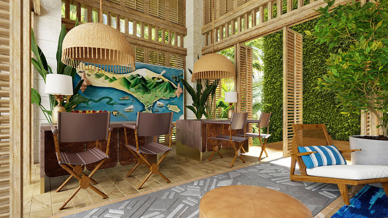 The lobby at the Margaritaville St. Somewhere Punta Coco on Holbox Island.