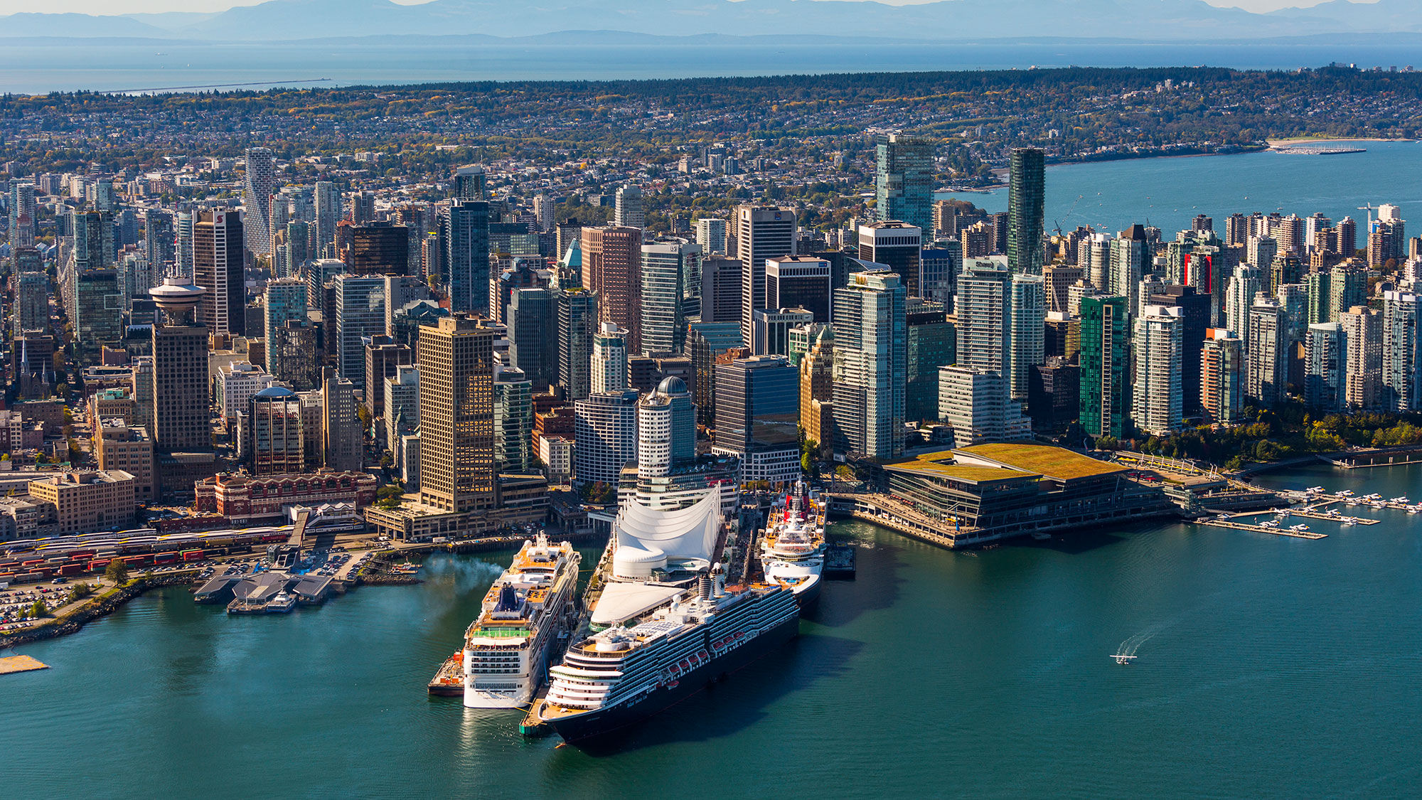Cruise ships at Vancouver's Canada Place.