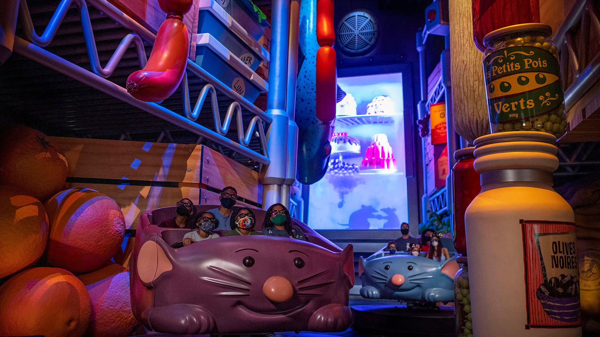 Riders are in trackless vehicles that seat six and are designed to resemble giant rodents.