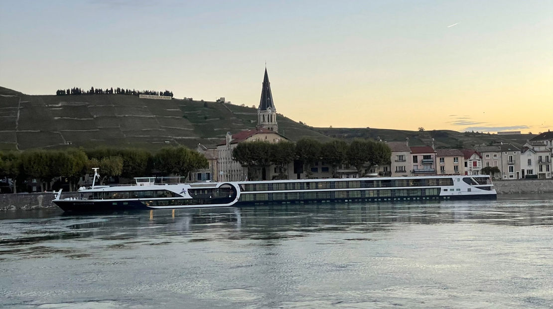 The Avalon Poetry II docked in Tain-l'Hermitage, France.