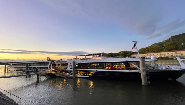 The Avalon Poetry II docked in Tain L'Hermitage, France.