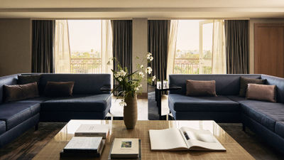 The living room in a L'Ermitage Suite.