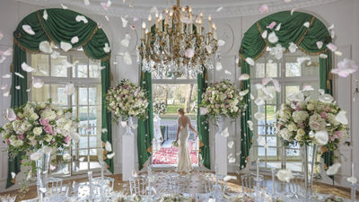 Wedding decorations at the Mandarin Oriental Hyde Park in London.