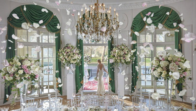 Wedding decorations at the Mandarin Oriental Hyde Park in London.