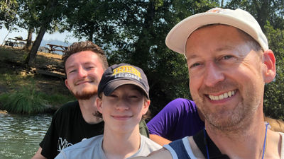 The author and his sons heading out on their Rogue Jet Boat Adventures tour in Oregon, a highlight of their family vacation.