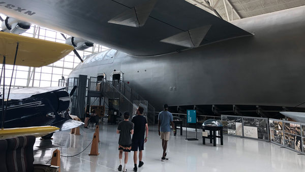 The author's sons examine Howard Hughes' Spruce Goose at the Evergreen Aviation and Space Museum in McMinnville, Ore. The author's sons examine Howard Hughes' Spruce Goose at the Evergreen Aviation and Space Museum in McMinnville, Ore.