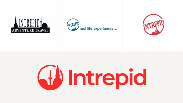 Intrepid's logos throughout the years. The new one is on the bottom. Intrepid's logos throughout the years. The new one is on the bottom.