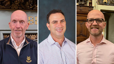 Dave Redmond, senior partner with Maryland-based Epic Golf Travel, Travel Weekly editor Robert Silk and Jason Thomas, the director of culture, sport and tourism for Wales.
