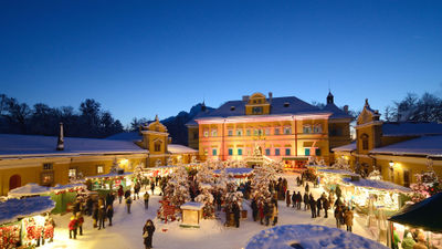 The Hellbrunn Adventmarkt in Salzburg, Austria.