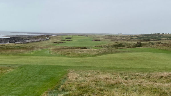 A gorgeous view from the tee on the first hole at Royal Porthcawl. A gorgeous view from the tee on the first hole at Royal Porthcawl.