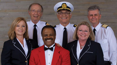 The "Love Boat" cast christened the Regal Princess in 2014. Gavin MacLeod (top center) died earlier this year.