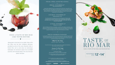 A festival brochure showcases culinary events at the Wyndham resort in Puerto Rico.