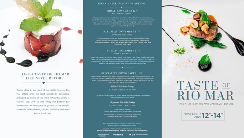 A festival brochure showcases culinary events at the Wyndham resort in Puerto Rico.