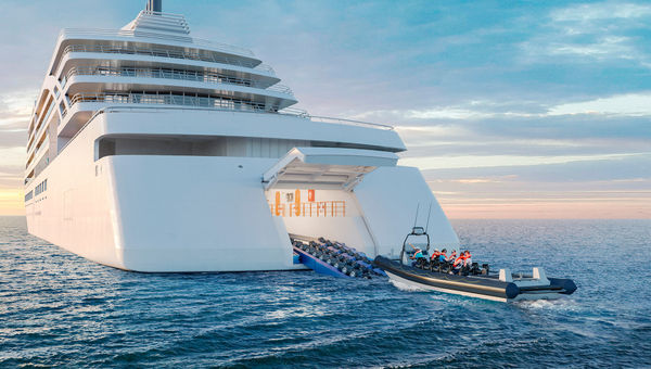 The Hangar on Viking expedition ships will enable the launch of small excursion craft through the ship's multiple shell doors. The Hangar on Viking expedition ships will enable the launch of small excursion craft through the ship's multiple shell doors.