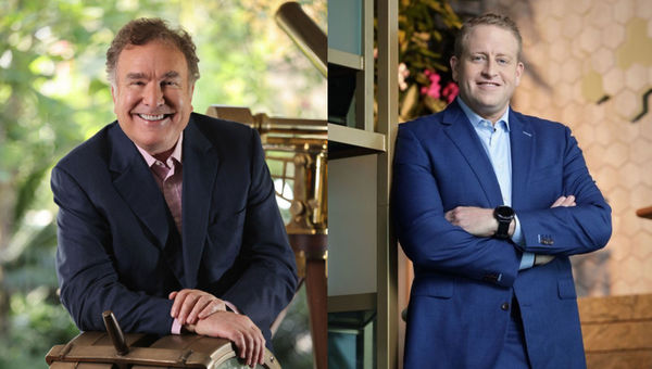 Richard Fain, left, Royal Caribbean Group's longtime CEO. He will step down in January and be succeeded by CFO Jason Liberty. Richard Fain, left, Royal Caribbean Group's longtime CEO. He will step down in January and be succeeded by CFO Jason Liberty.