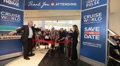 CruiseWorld, Travel Weekly's annual travel advisor-focused show, was a remote event in 2020, but it returned, live and lively, in 2021 at the Miami Beach Convention Center. Maurice Honor, the vice president of travel distribution sales for the Hertz Corp., cut the ribbon to open the Exhibitor Showcase as Northstar Travel Group's Bob Sullivan and Alicia Evanko stand by to greet attendees.