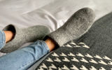 These handmade wool slippers, designed and knitted in Iceland, are gender neutral and fold flat to be traveler friendly. The Kosy Sheep slip-ons, which are breathable, odor resistant and temperature regulating, are made with locally sourced, biodegradable Icelandic wool that is processed to minimize waste and protect the environment.