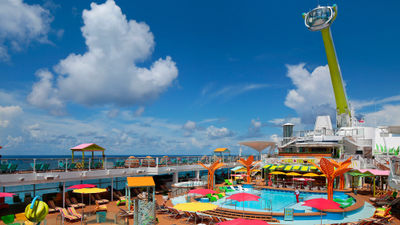The pool deck on Royal Caribbean's Odyssey of the Seas.