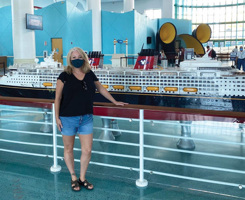 Lisa Wagner of Denville Travel in Denville, N.J., boarding the Disney Fantasy out of Port Canaveral in September. Lisa Wagner of Denville Travel in Denville, N.J., boarding the Disney Fantasy out of Port Canaveral in September.